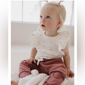 Organic Cotton Frill Singlet Bodysuit - Buttercup Floral